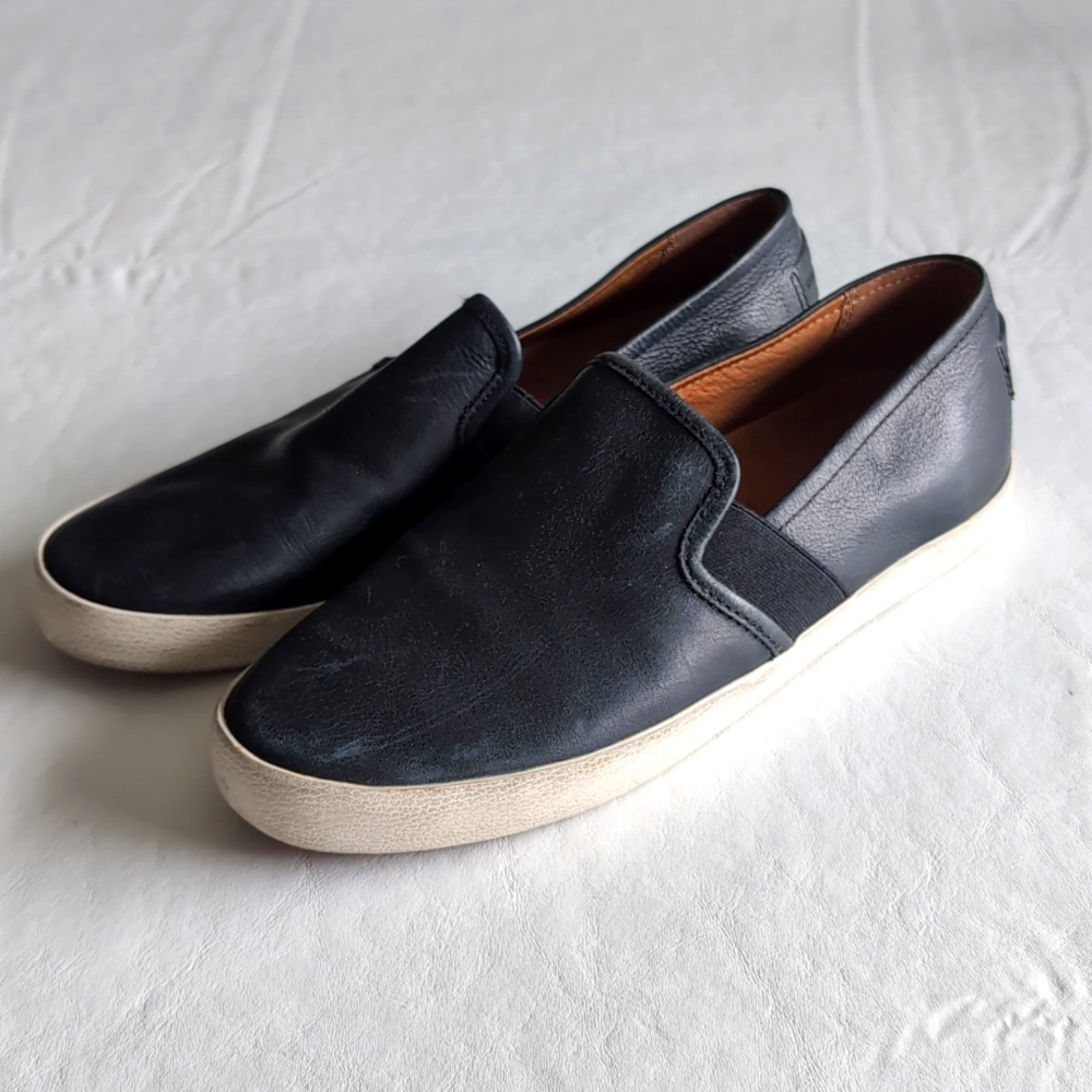 Frye Black Ivy Slip On Leather Flats Sneaker Women's Size 9.5